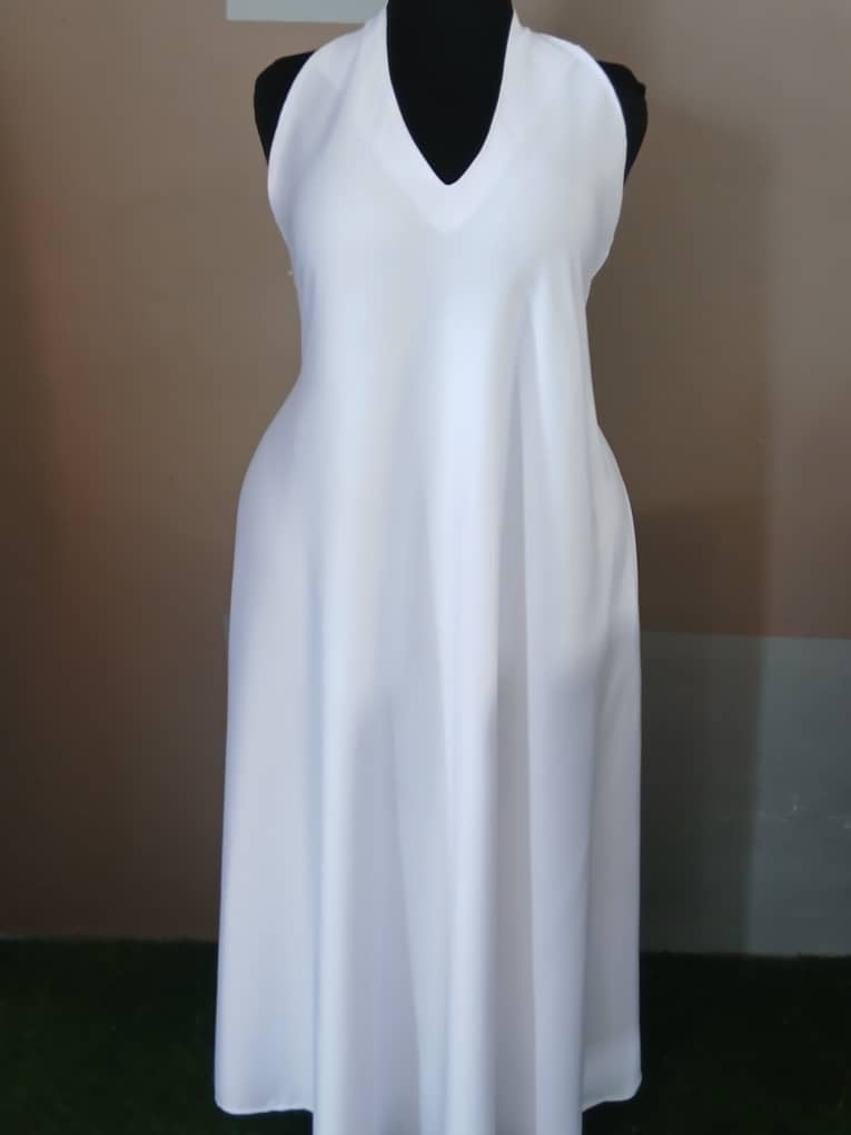 Backless Silk Dress (White)